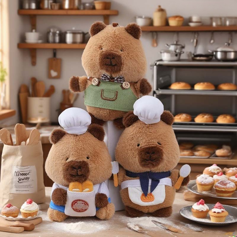 Kitchen Appliances Gift - 1-4 pçs capivara chaveiro de pelúcia